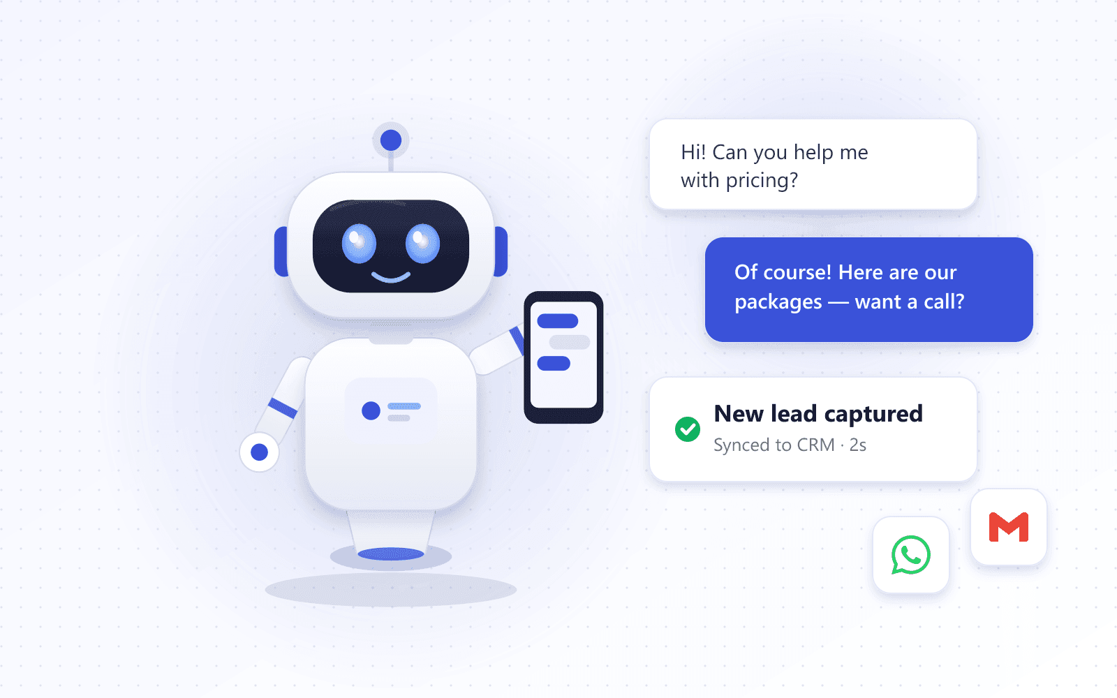 Illustration of an Ellevix AI robot for “How an AI Chatbot Captures Leads While You Sleep”